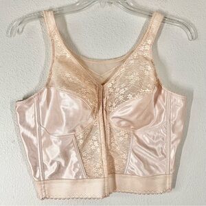 EXQUISITE FORM Longline Posture Bra 42C Front Closure Lace Back Support 5107565